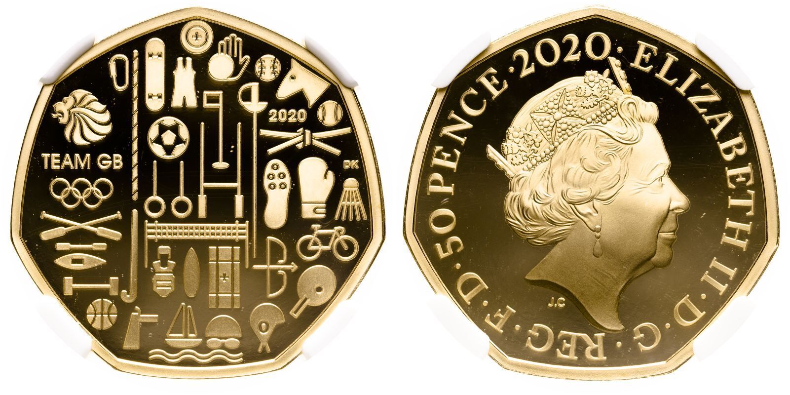 Lot 153 | United Kingdom Elizabeth II 2020 Gold 50 Pence Team GB Proof NGC PF 70 ULTRA CAMEO #5776707-007